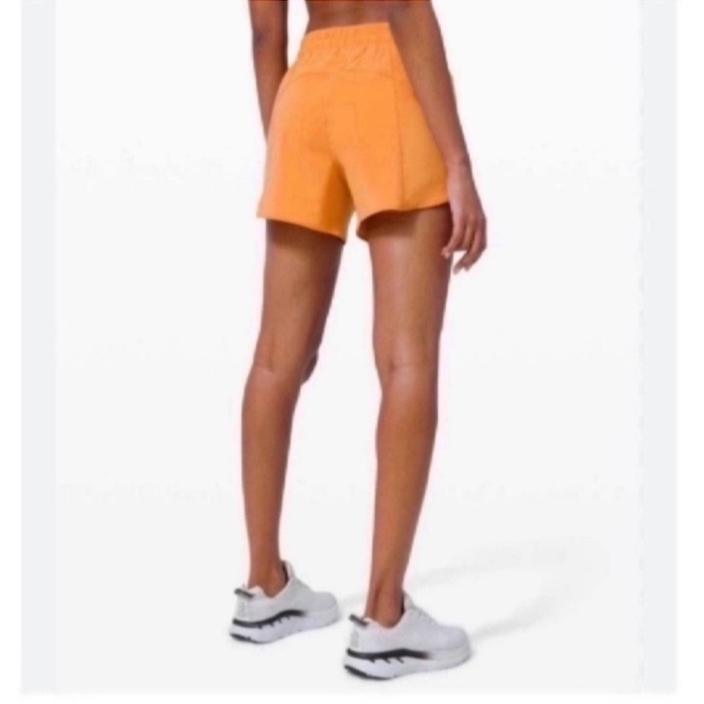 NWOT Lululemon Track That 5" Mid-Rise Lined Shorts- Monarch Orange, Size 8